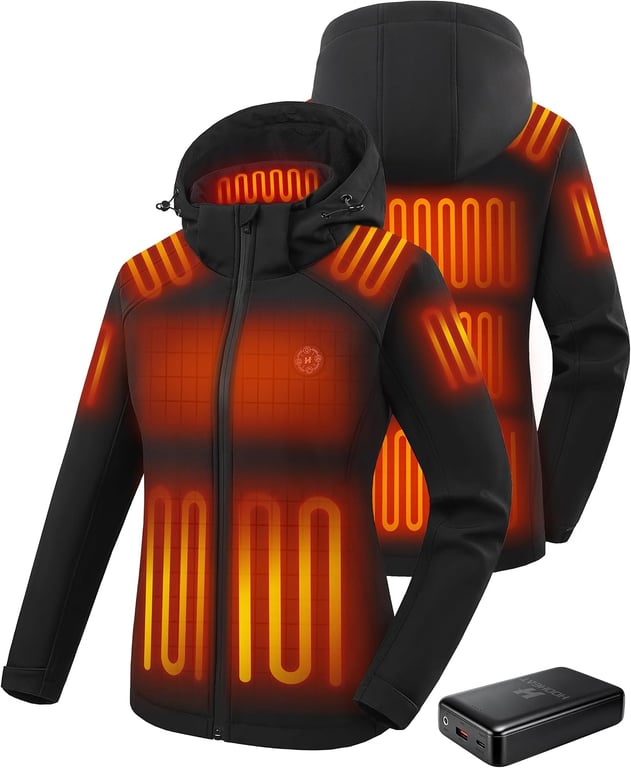 Womens Heated Jacket with 16000mAh Battery Pack Included for Winter