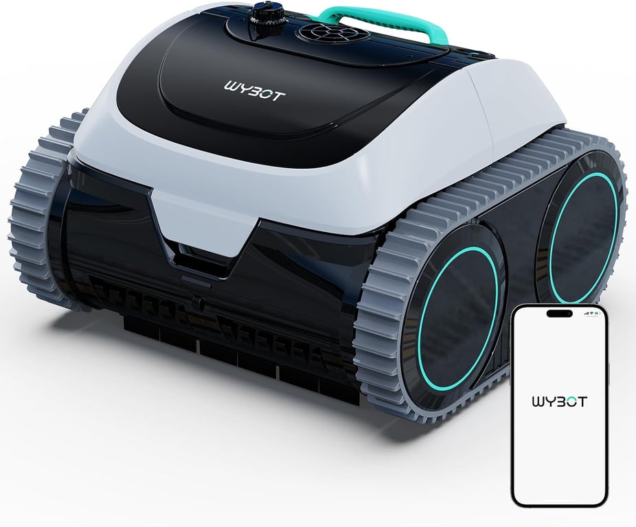 WYBOT C1 Cordless Pool Vacuum Robot for Inground Pools, Auora White