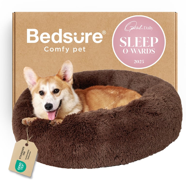 Bedsure Medium Calming Donut Dog Bed