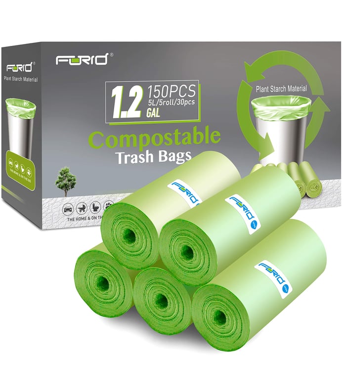 FORID 1.2 Gallon Compostable Trash Bags