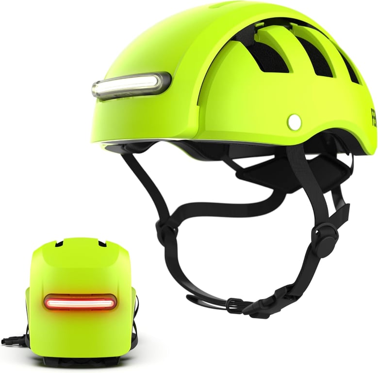 FEND Super Plus Folding Bike Helmet with USB-C Rechargeable LED Lights – CPSC/EN1078 Safety Certified, Patented Smart-Fold Design, Commuter Helmet for Adults, Bike, Scooter, Skateboard