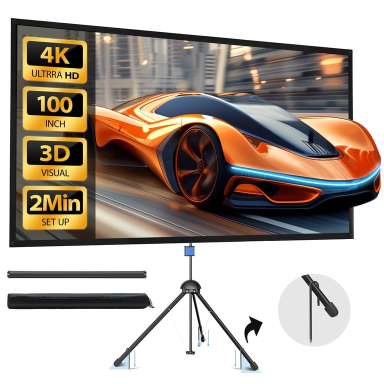 HYZ 100‑Inch Projector Screen