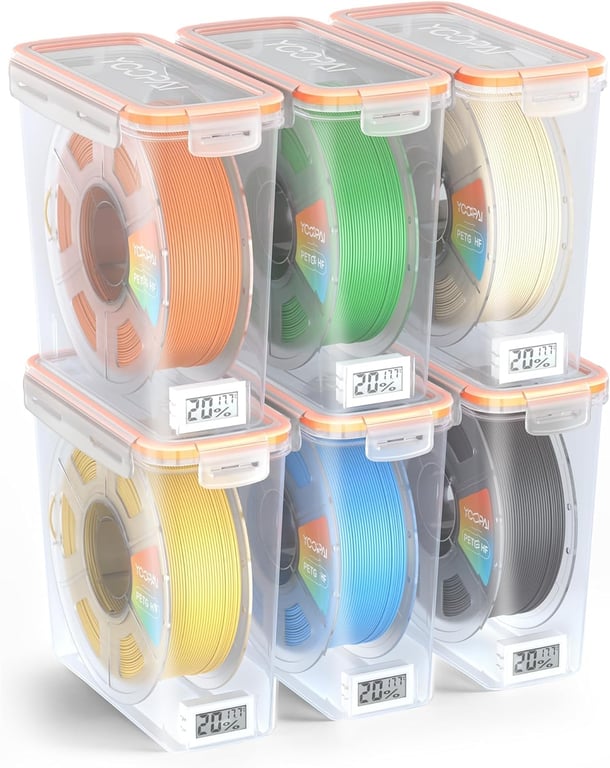YOOPAI Pro Filament Storage Box with Temperature & Humidity Monitor, Airtight Filament Storage Container with Desiccant for 1KG 1.75mm PLA ABS PETG TPU, Single Spool 3D Printer Filament Storage Box(6)