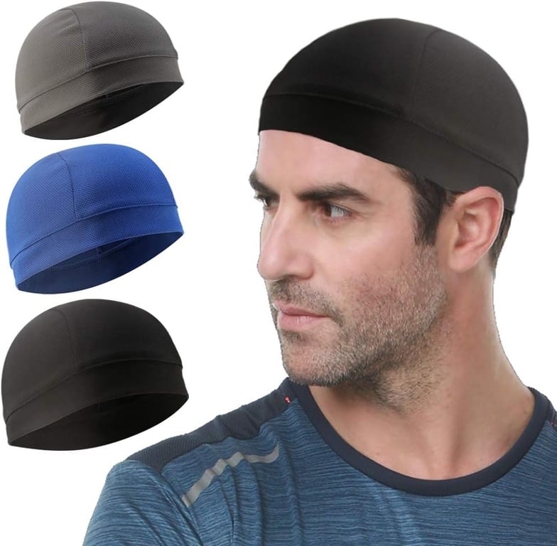 3 Pack Cooling Skull Cap Helmet Liner Sweat Wicking Breathable Hat for Men