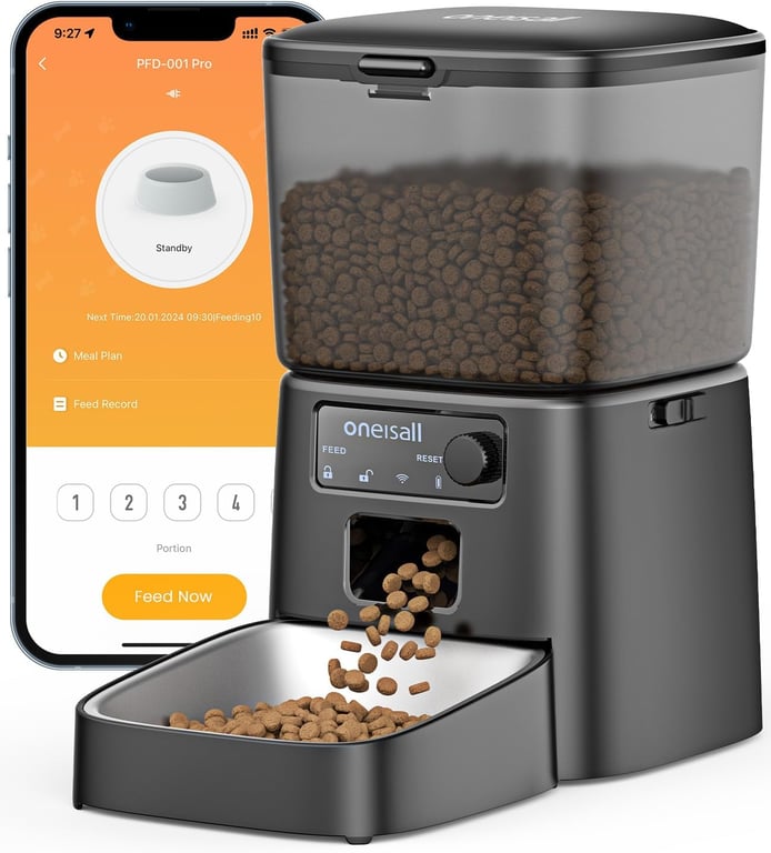 oneisall Wi‑Fi Automatic Cat Feeder 3.5L