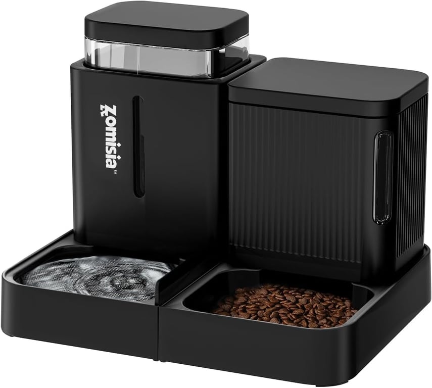 ZOMISIA Cat Feeder and Water Dispenser