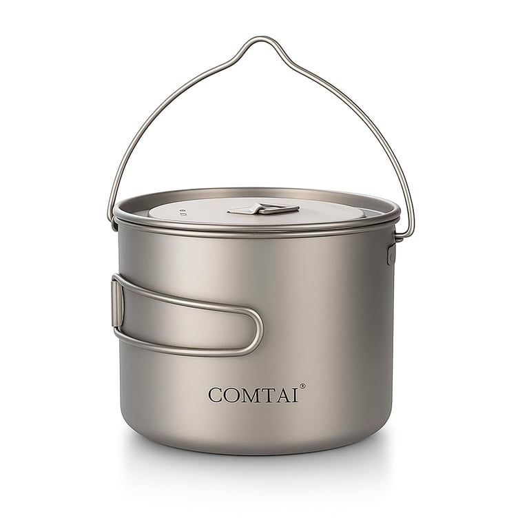 COMTAI 1100ml Titanium Camping Pot