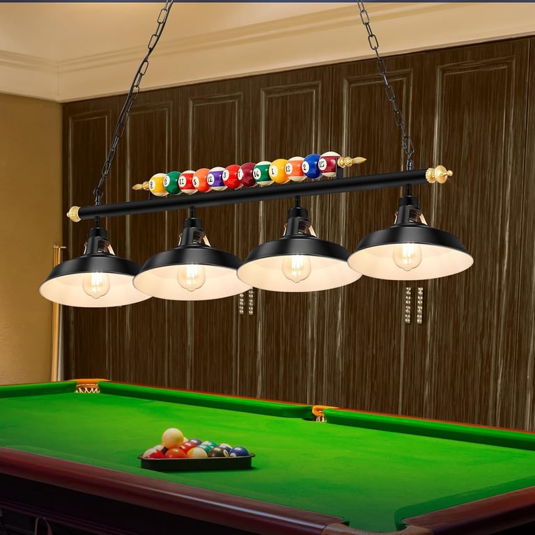 Rossesay Adjustable Pool Table Lights, 4 Lights for 7'-8' Billiard Table