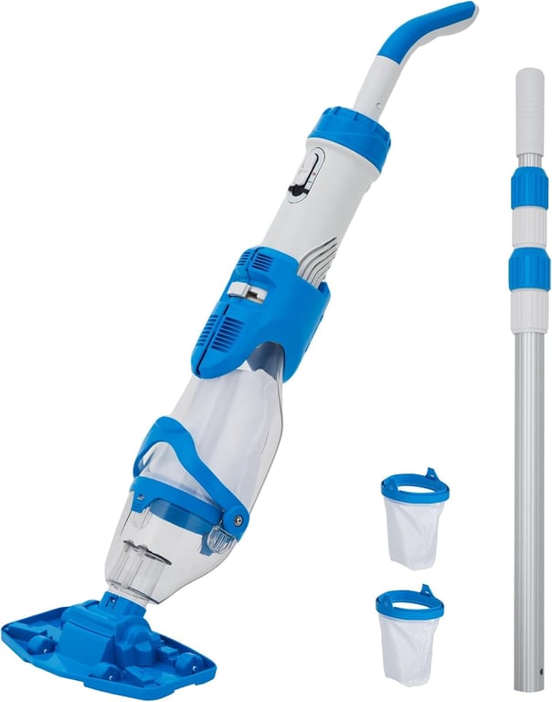 Handheld Pool Vacuum 19.8GPM Rechargeable Cleaner for Hot Tubs | Corrosion Resistant Housing|Rechargeable Battery|IPX8 Waterproof with LED|Dual Speed Suction|Fits Spas