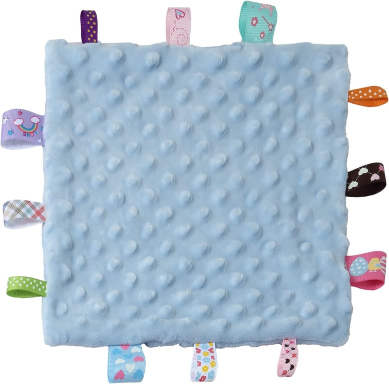 CREVENT Baby Tag Blanket Blue