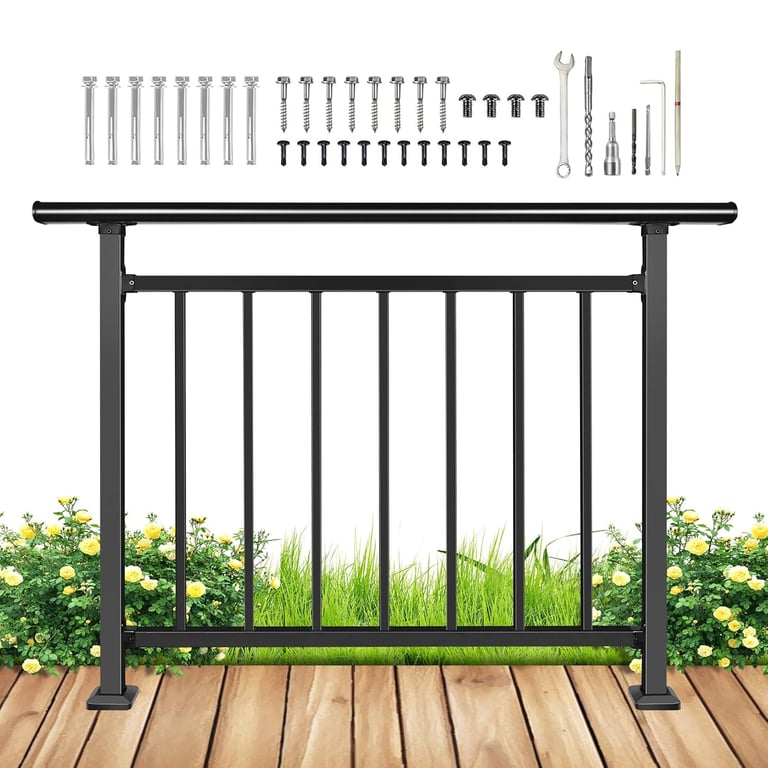 Bobolish Black Horizontal Deck Railing