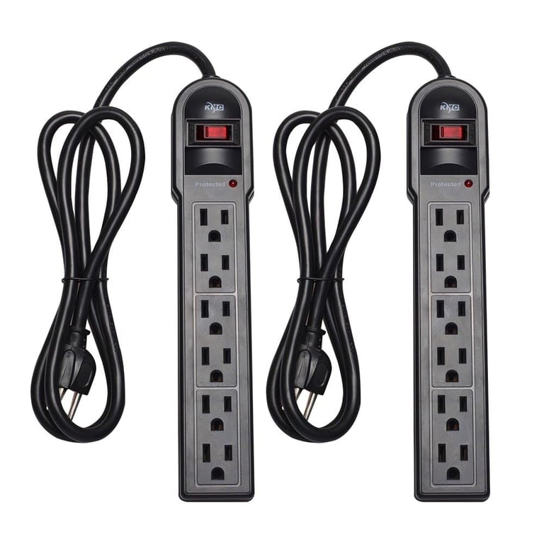 KMC 6-Outlet Surge Protector 2-Pack
