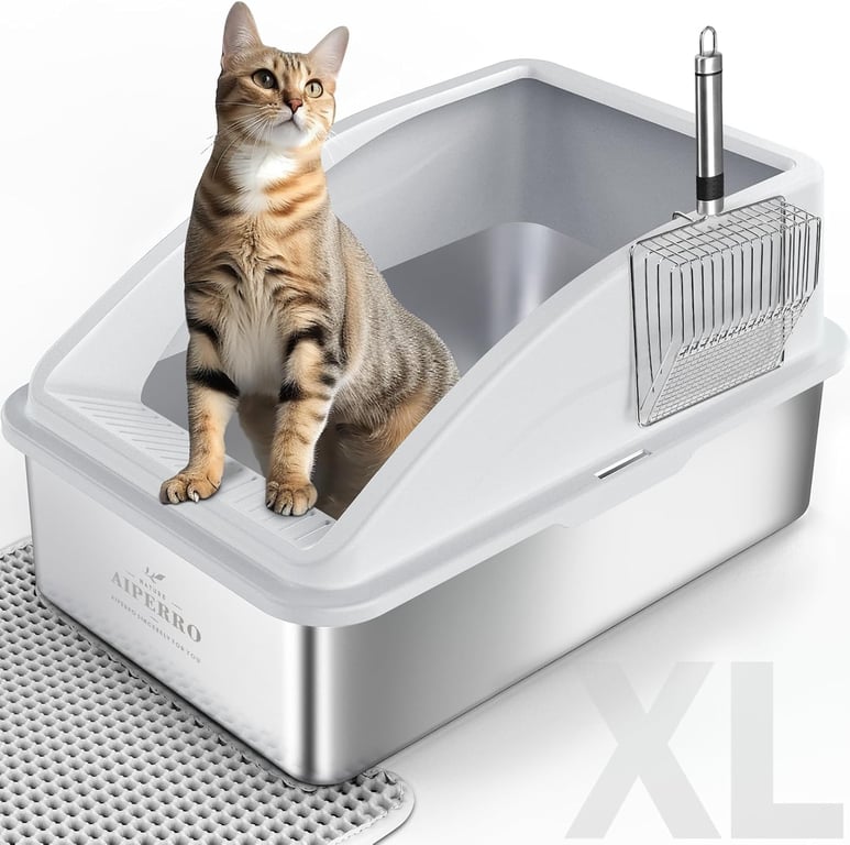 AIPERRO Stainless Steel Litter Box