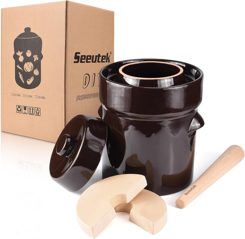 Seeutek 1/2 Gallon Fermentation Crock