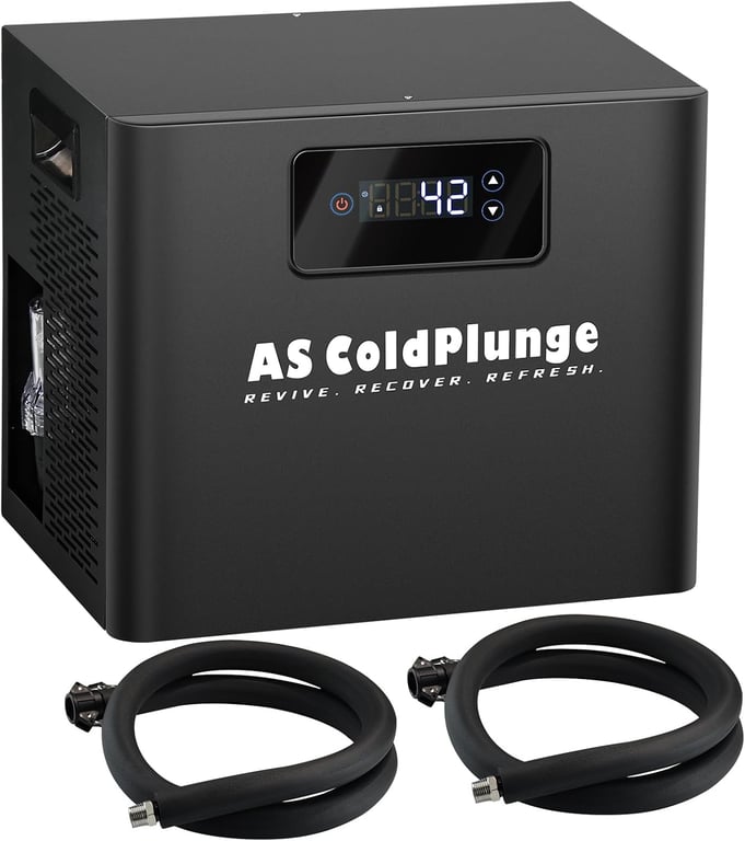 Ice Bath Chiller, 1/3 HP Cold Plunge Chiller for Cold Therapy | Built-in Filter & Pump, Cools to 42℉, Quiet 24/7 Cooling, Insulated Hoses, Plug-and-Plunge, for Cold Plunge Tubs & Bathtubs