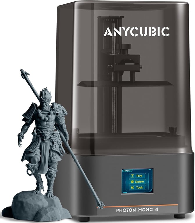 ANYCUBIC Photon Mono 4, Resin 3D Printer with 7'' 10K Mono LCD Screen | Stable LighTurbo Light Source and 70mm/h Fast Printing, Print Volume 6.04'' x 3.42'' x 6.49''