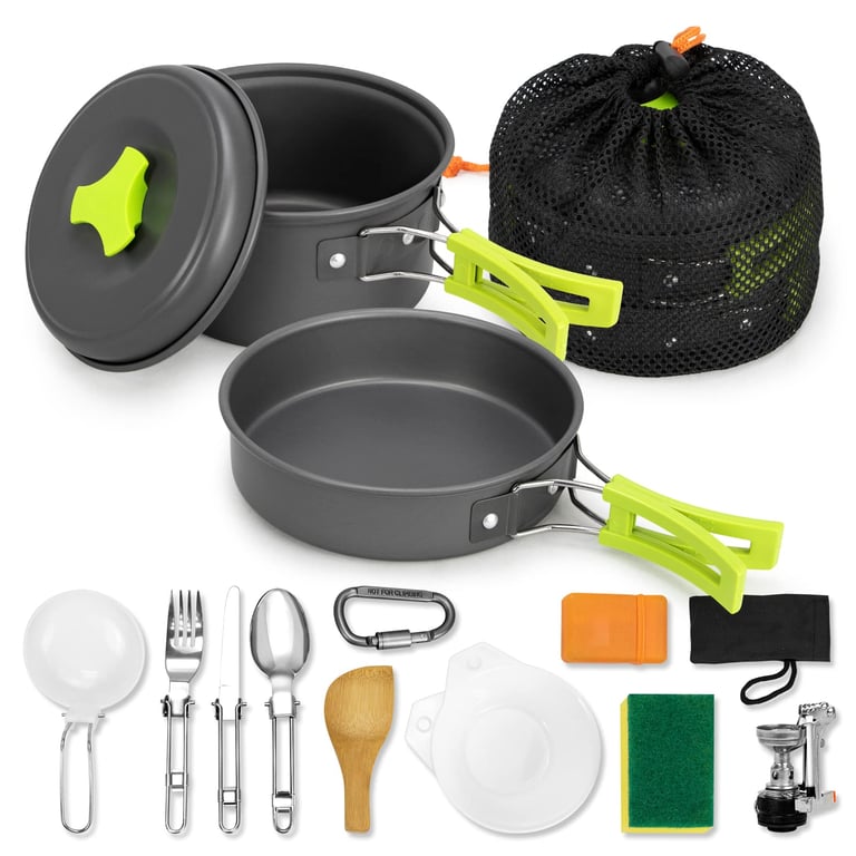 Rlrueyal 15‑Piece Camping Cookware Set