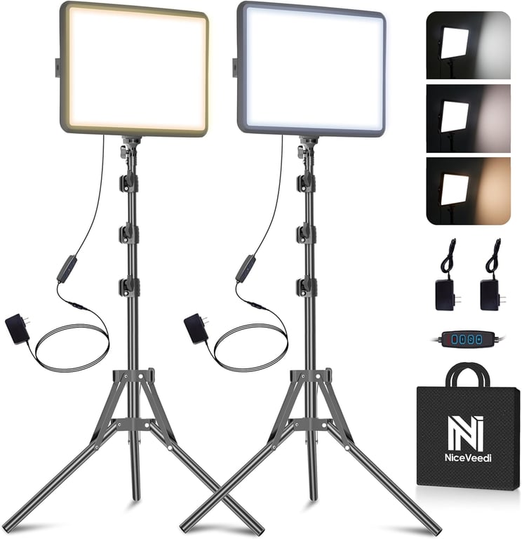 NiceVeedi 2‑Pack Photography Lighting Kit