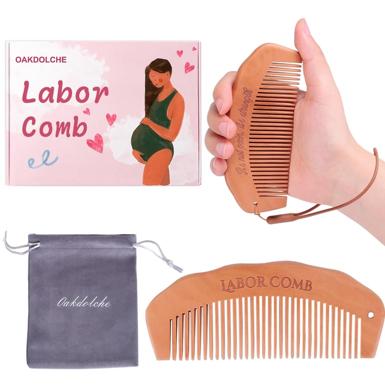 OAKDOLCHE Wooden Labor Comb