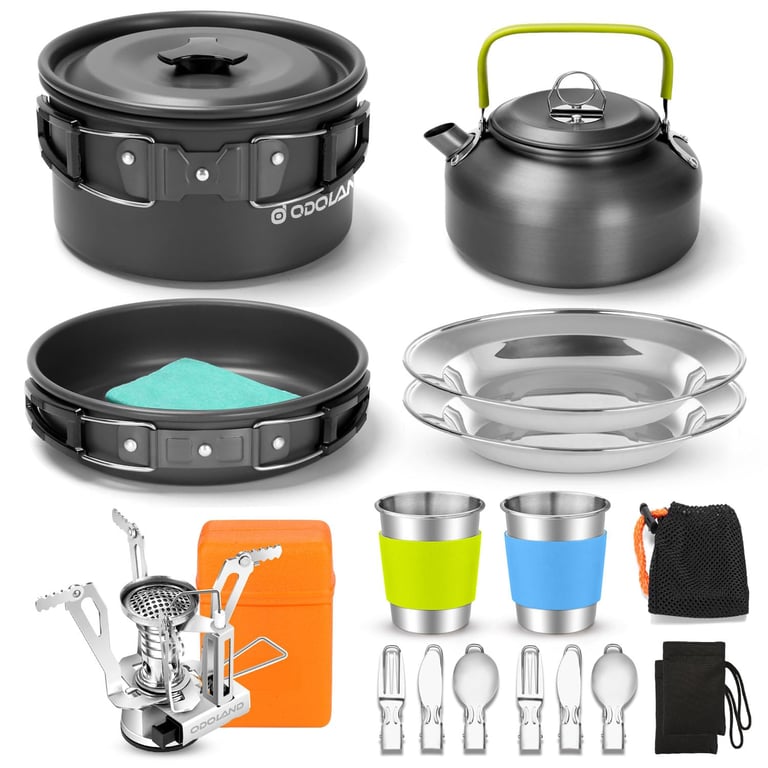 Odoland 16pc Camping Cookware Set