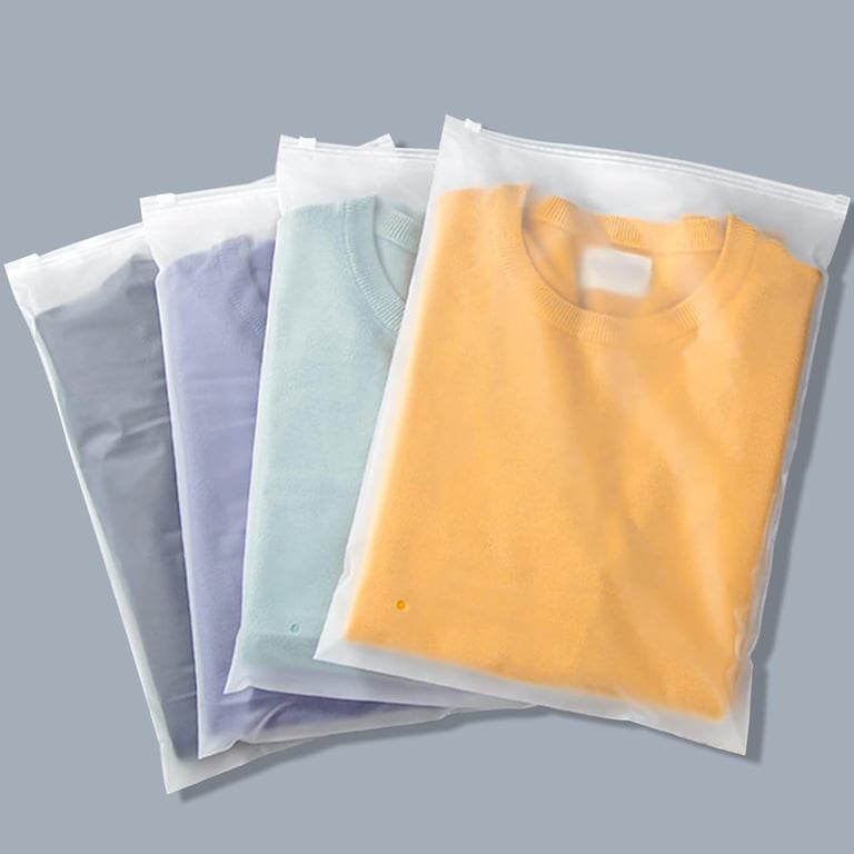 Frosted Zipper Clothing Bags