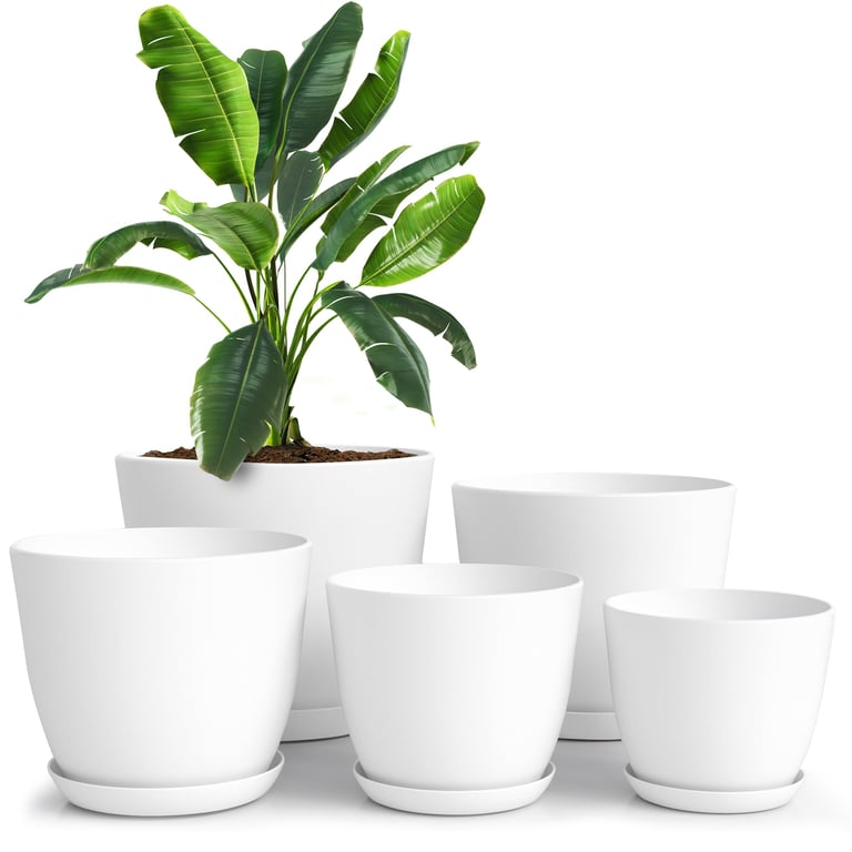 Utopia Home White Plant Pots