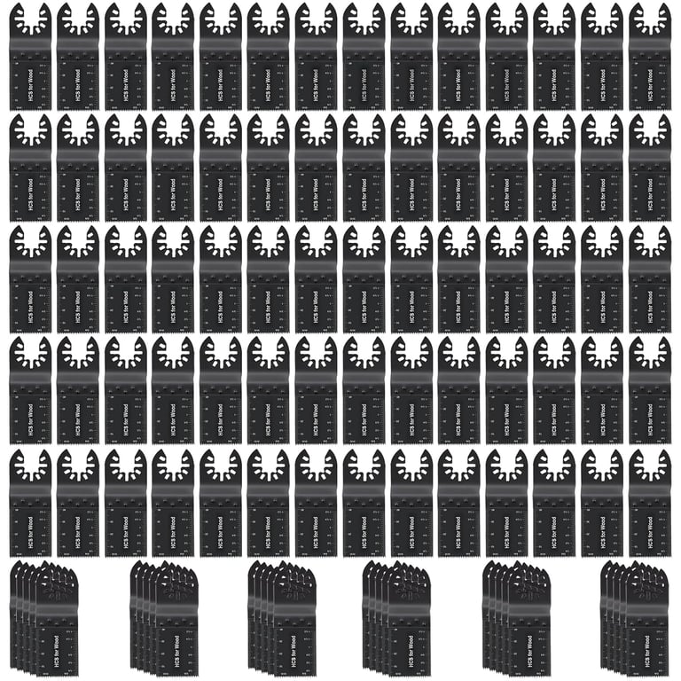 CaRoller 100Pcs Oscillating Saw Blades,Universal Oscillating Tool Blades, | Multi tool blades kits for Wood Plastics Metal ,Quick Release Blades for Dewalt Ryobi Bosch Milwaukee