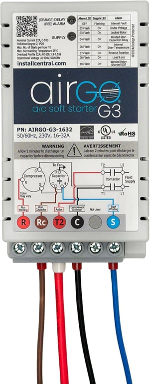 AIRGO-G3 Soft Start | Next-Gen Motor Protection Module | Reverse Motor Protection | Adaptive Ramp-Up Control | Generator, Solar & Off-Grid Ready | Easy DIY Install G3 16-32A