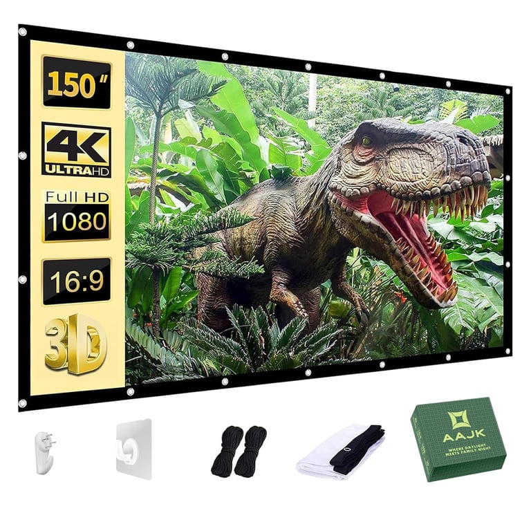 AAJK 150 Inch Foldable Projector Screen