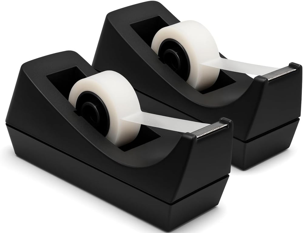 Weighted Desktop Tape Dispenser 2‑Pack
