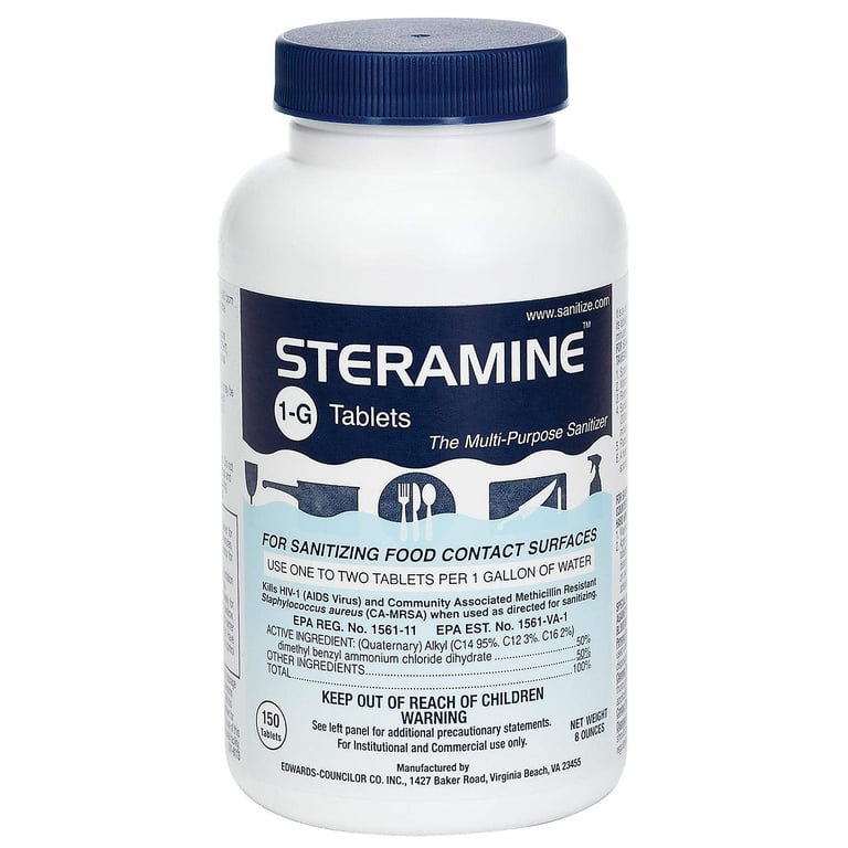 Steramine 1‑G Sanitizer Tablets