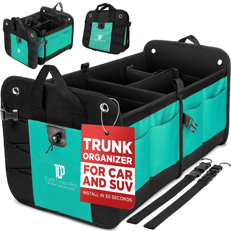 TRUNKCRATEPRO Teal Trunk Organizer