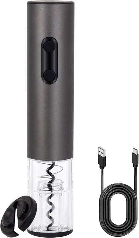 Electric Wine Opener,Rechargeable Automatic Wine Corkscrew with Foil Cutter, Type-C Charging Wine Openers With LED Light For Wine Lovers Gift Christmas Home Bar Party
