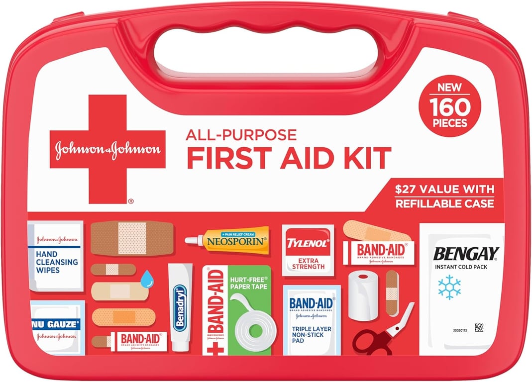 BAND-AID Brand All-Purpose Portable Compact First Aid Kit, 160 Piece