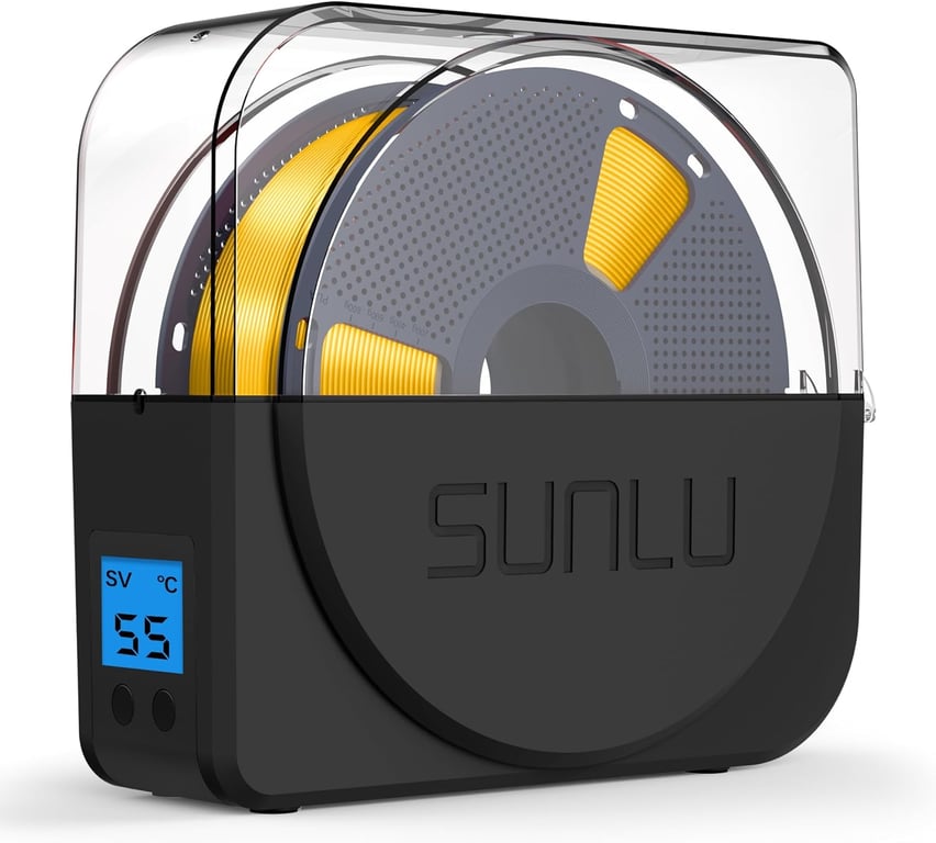SUNLU Filament Dryer Box 2026 New Upgrade S1 Plus, Black | Fan Design, Keeps 1.75 2.85 3.00mm Filament Dry, Compatible with PLA PETG ABS, Filament Storage & Dehydrator