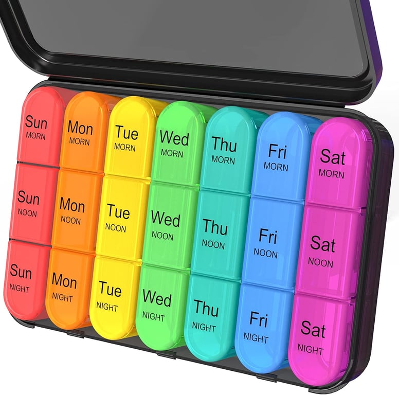Daviky 3‑Times‑Daily Pill Organizer