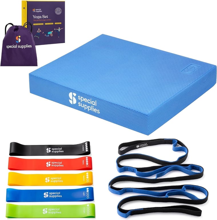 Special Supplies Balance Board & Yoga Strap Set