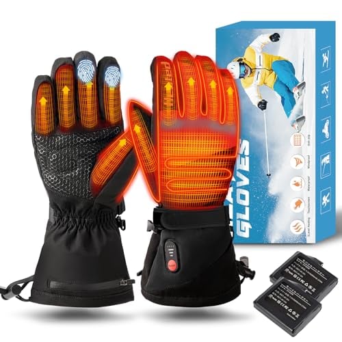 Heated Gloves for Women Men Waterproof, Rechargeable 7.4V Fast Heating Hand Warmers Arthritis Heater Cold Winter Gloves for Snowmobile Camping Cycling Skiing Hiking Working