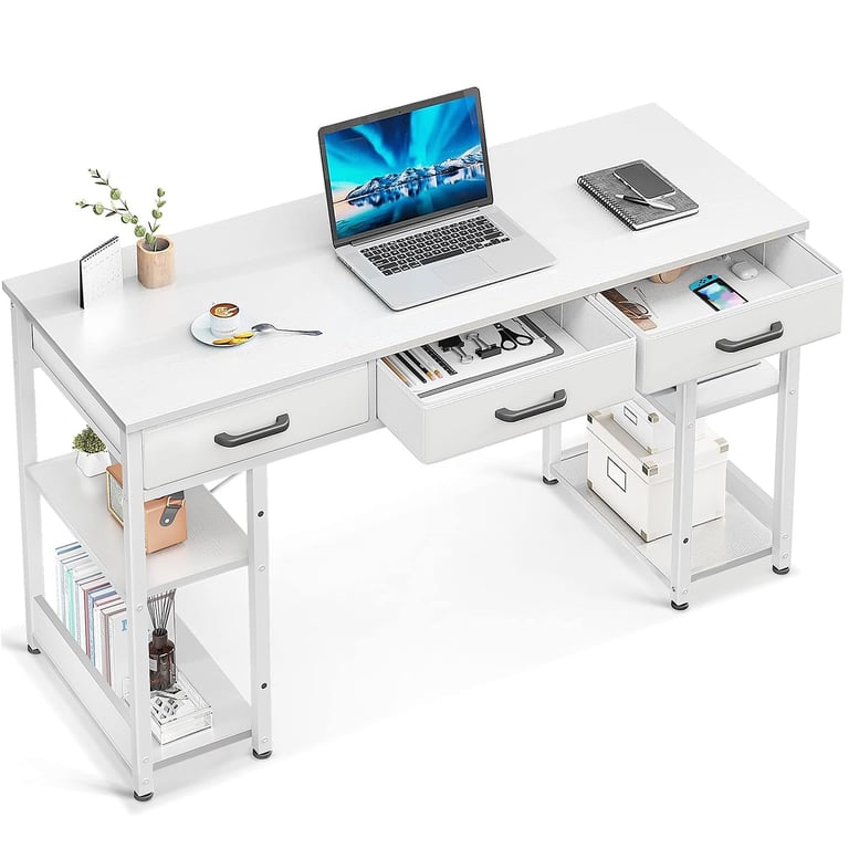 ODK Small Desk with Drawers & Shelves