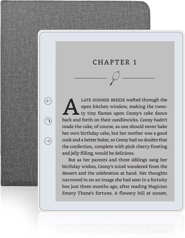 Veidoo 5.8 inch Ebook Reader, HD Touch Screen Carta E-Ink Technology, 32GB ROM(TF Card Expansion to 64G), WiFi, Long Endurance, Android E-Reader with Cover(White)