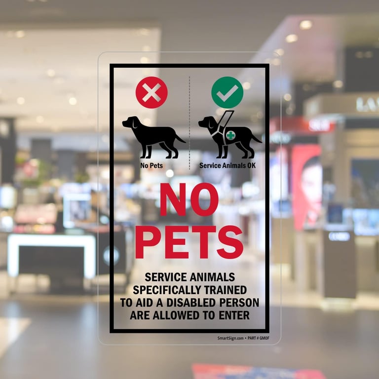 SmartSign No Pets Window Decal