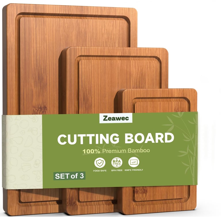 Zeawec Bamboo Cutting Board Set