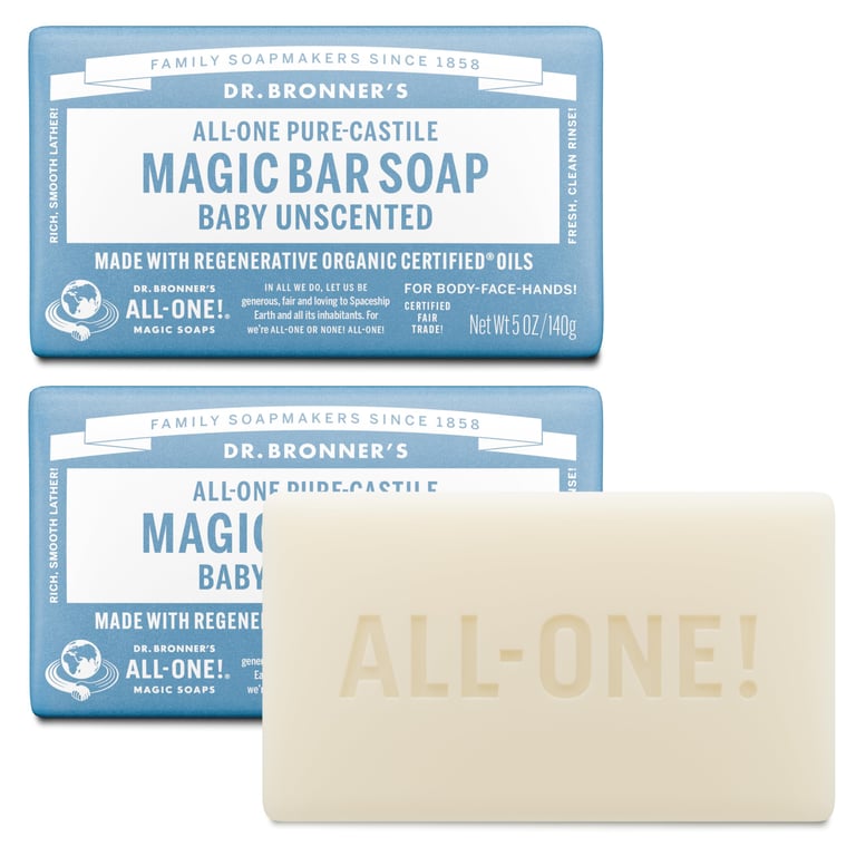 Dr. Bronner's Baby Unscented Bar Soap
