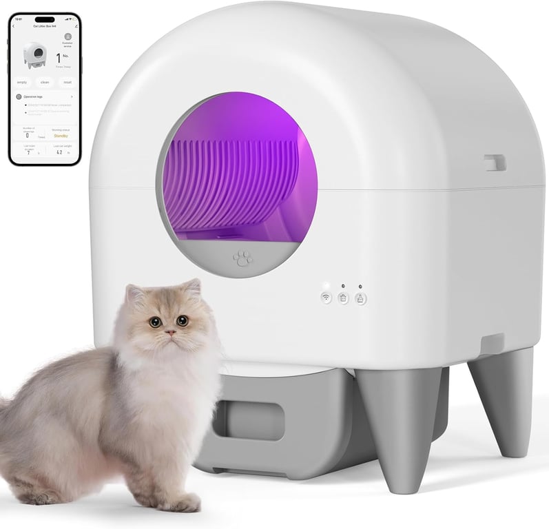 Fumoi Automatic Litter Box,Safety Sensor,App Control,Washable Litter Tray