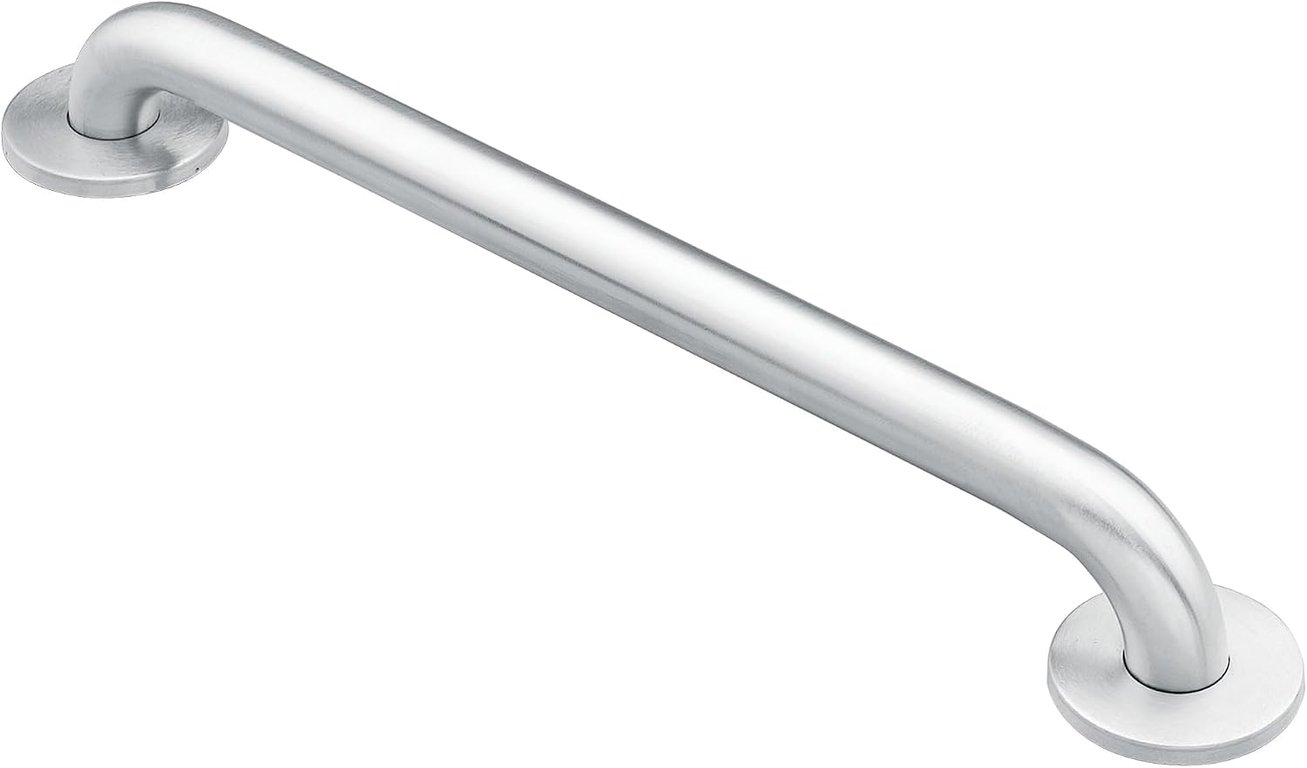 Moen Home Care Bathroom Safety 24 Inch Stainless Steel Handicap Grab Bar for Bathtub and Shower, Heavy Duty Handle, Elderly Assistance Product with Concealed Screws, 8724