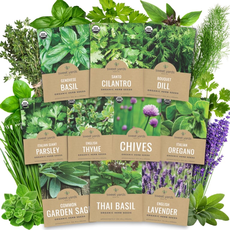 Sweet Yards Organic Herb Seeds Pack
