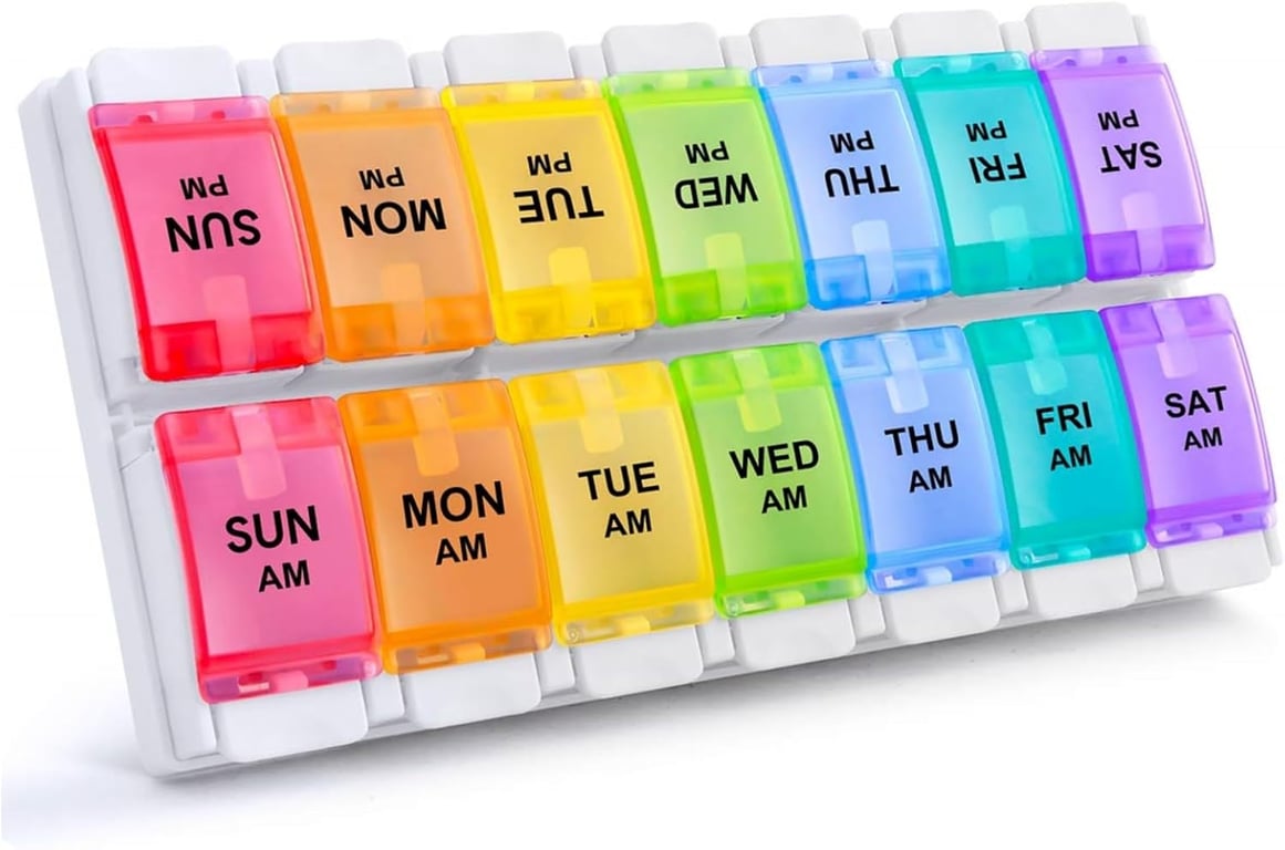 Sukuos Weekly AM PM Pill Organizer