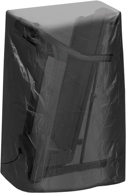 QWORK Black Treadmill Cover - Waterproof and Durable 46" L x 38" W x 66" H - Suitable for Most Folding Treadmills - Comes with Storage Bag