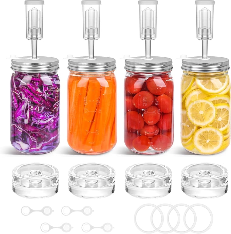 32 oz Mason Jar Fermentation Kit 4-Pack