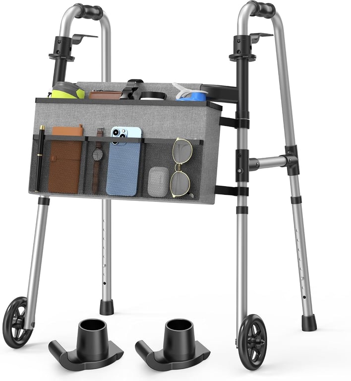 Loyoda Folding Walker with Basket and Glide Skis, 5" Wheels, Lightweight